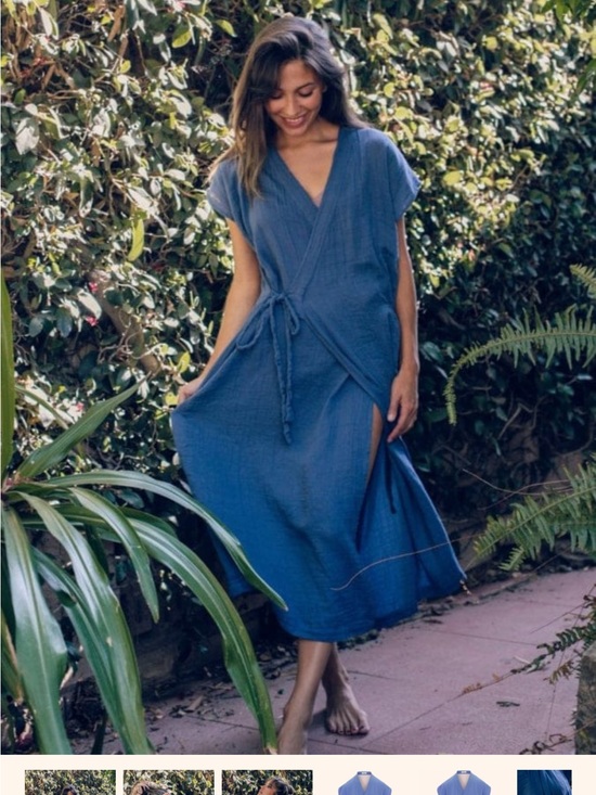 Oddbird Dresses & Skirts - Odd Bird Aydin Blue Wrap Midi Dress